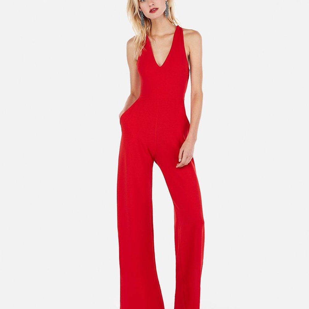 Express Sexy Red Jumpsuit